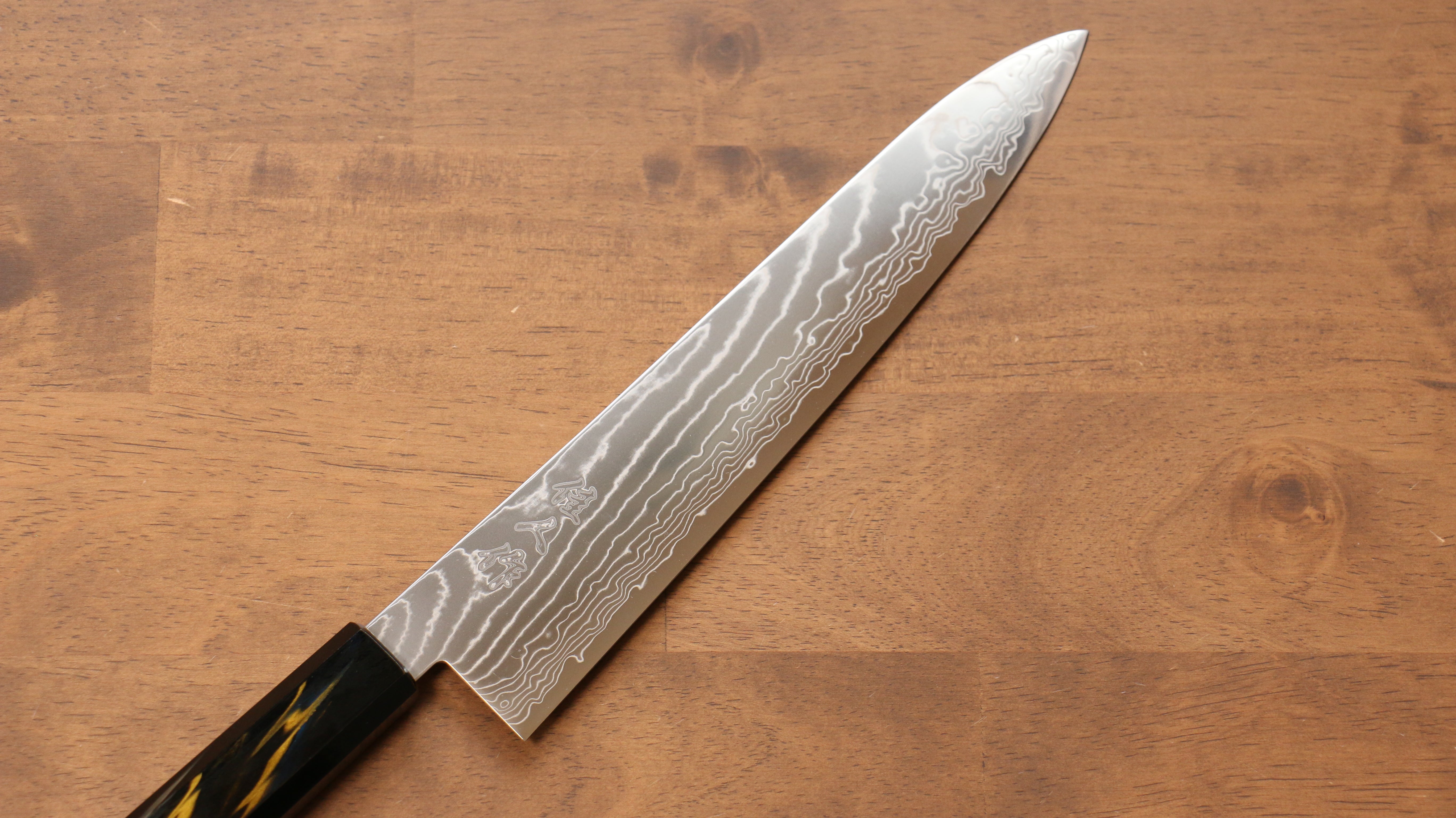 Premium Kajin Cobalt Special Steel Damascus Gyuto Chef Knife 240mm - Japanese Kitchen Knife with Lacquered Handle for Professional Chefs & Home Cooking - Perfect for Slicing, Dicing & Precision Cutting