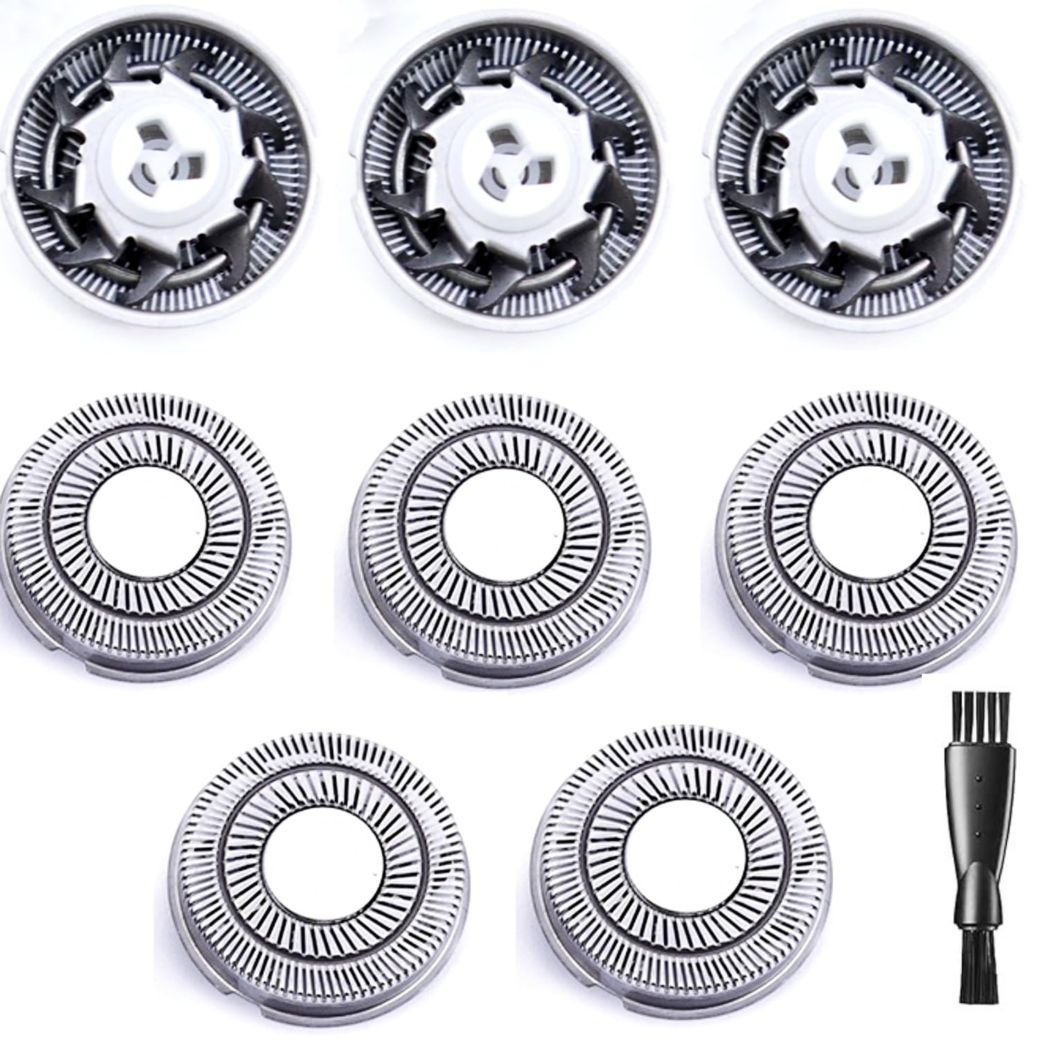 8 Pack Replacement Heads for Skull Shaver - Compatible with Pitbull Gold Pro, Platinum Pro & Palm Electric Razors | Precision Trimming for Head, Face & Body Shaving | Perfect for Travel, Gym & Daily Grooming