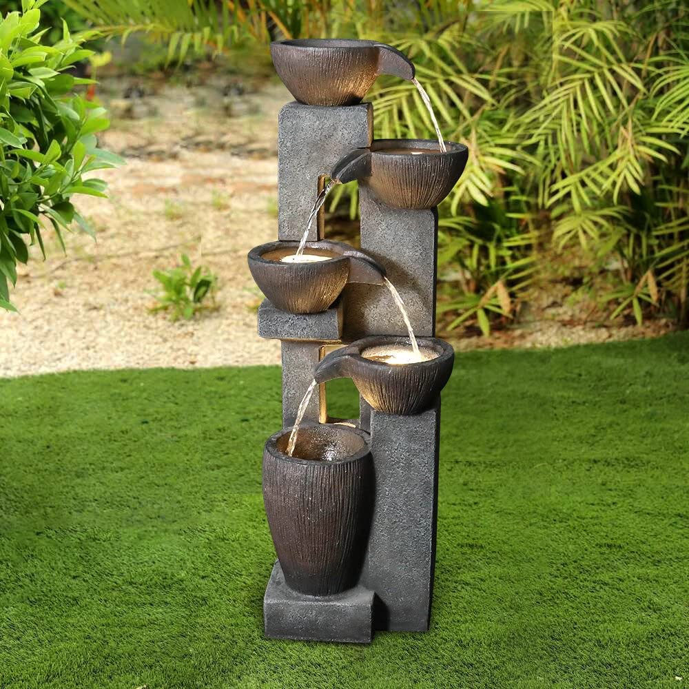 Naturefalls 5-Tier Outdoor Water Fountain with LED Lights - 39