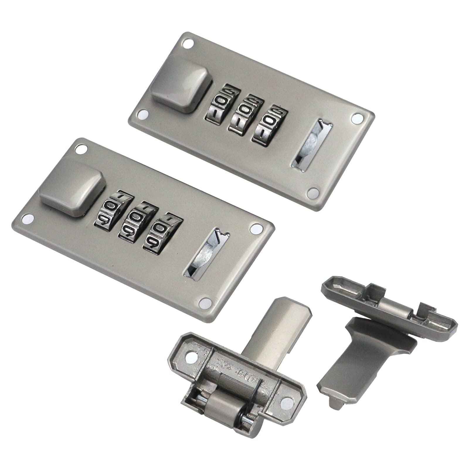 2-Pack Vanity Case Buckle with 3-Position Combination Lock - Pearl Nickel Finish Luggage Lock for Suitcases, Toolboxes & Travel Accessories - Secure Your Valuables During Travel & Storage
