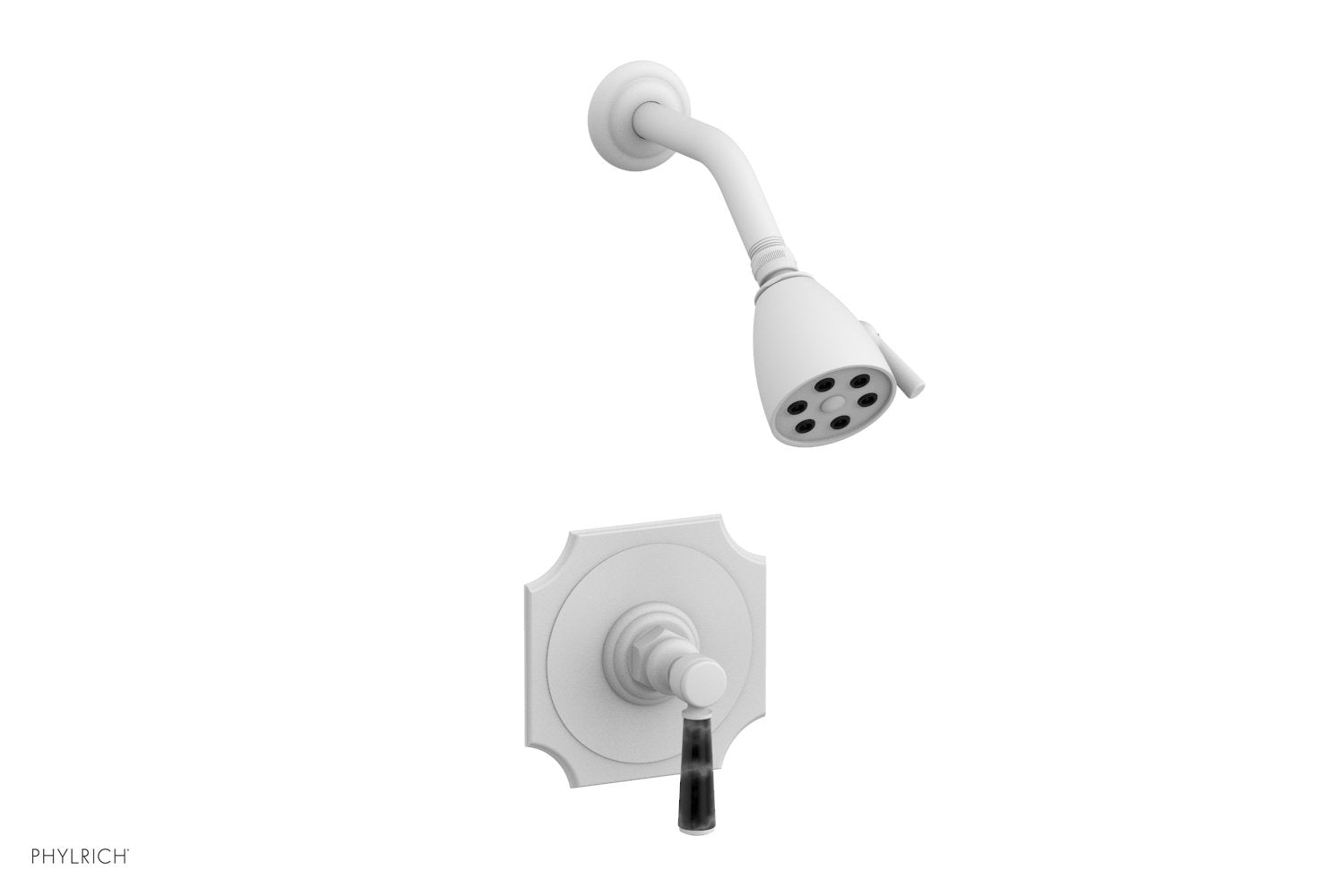 HENRI Pressure Balance Shower Set with Black Marble Handle - Model 16123 | Modern Bathroom Fixture for Spa-Like Shower Experience