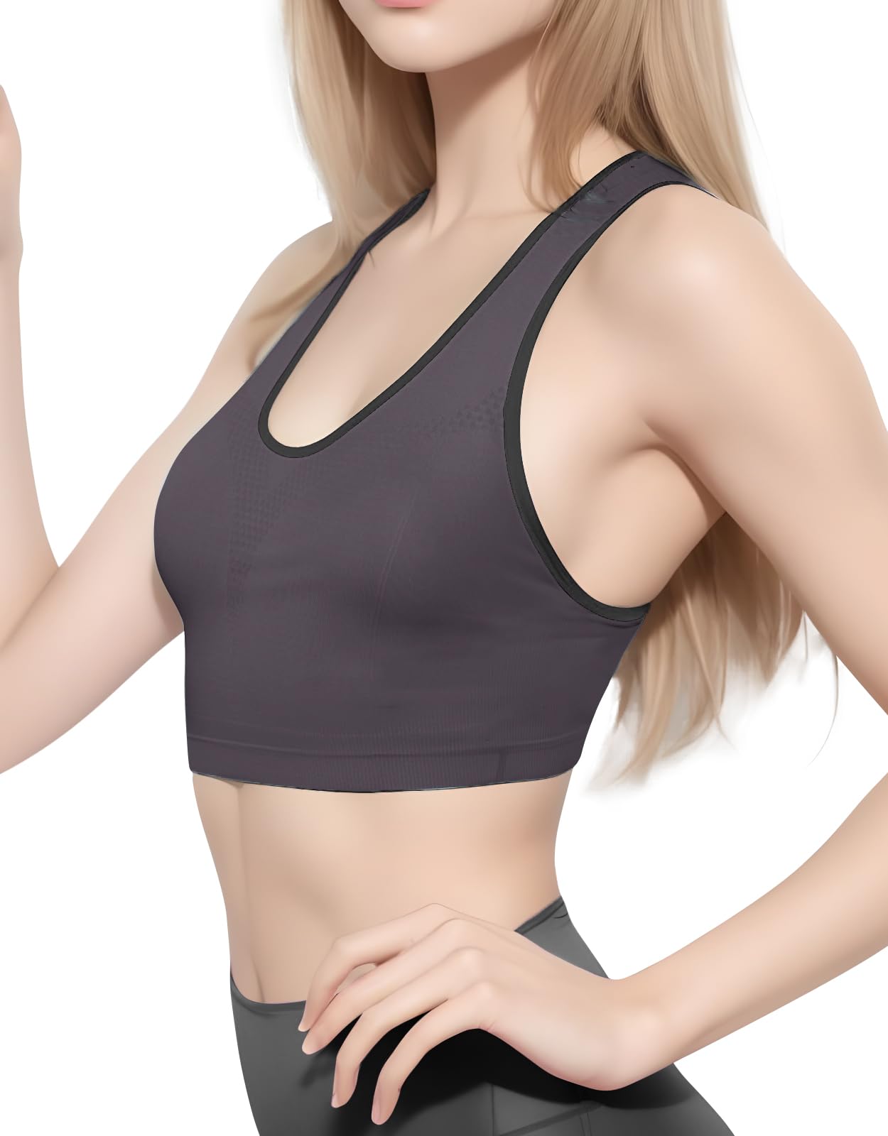 High Support Racerback Sports Bras for Women - Seamless Padded Workout Tops for Yoga, Gym, Running & Fitness | Breathable Strappy Design for Active Lifestyles