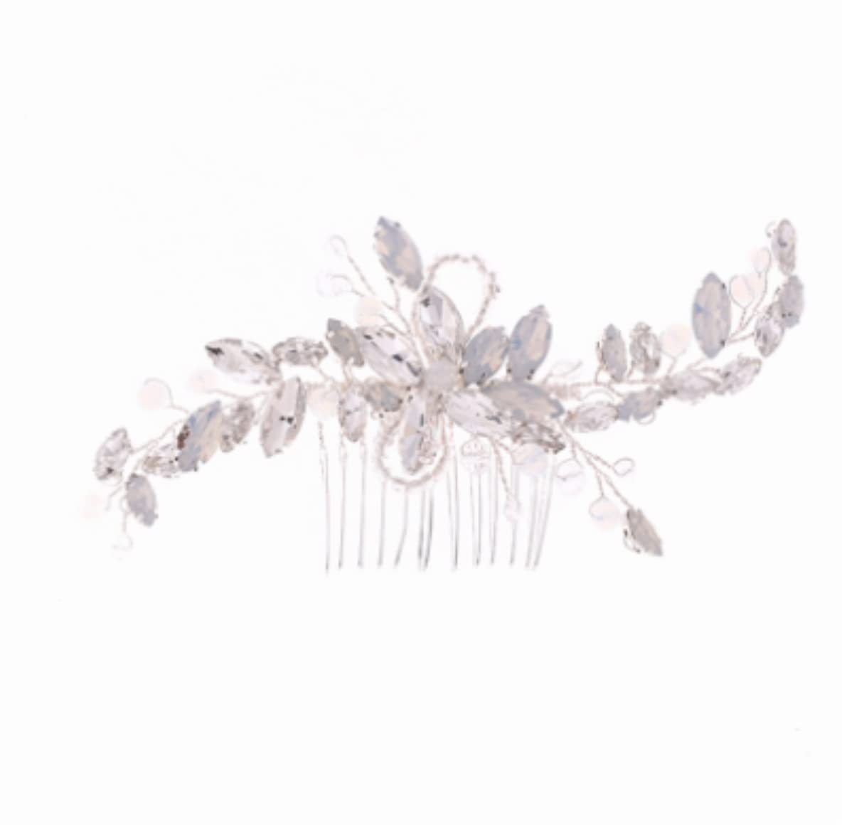 RUVOO Bridal Hair Side Comb - Rhinestone Flower Wedding Hair Clip for Women, Non-Slip Hair Styling Comb for Brides, Girls & Special Occasions | Perfect for Weddings, Proms, Parties & Formal Events