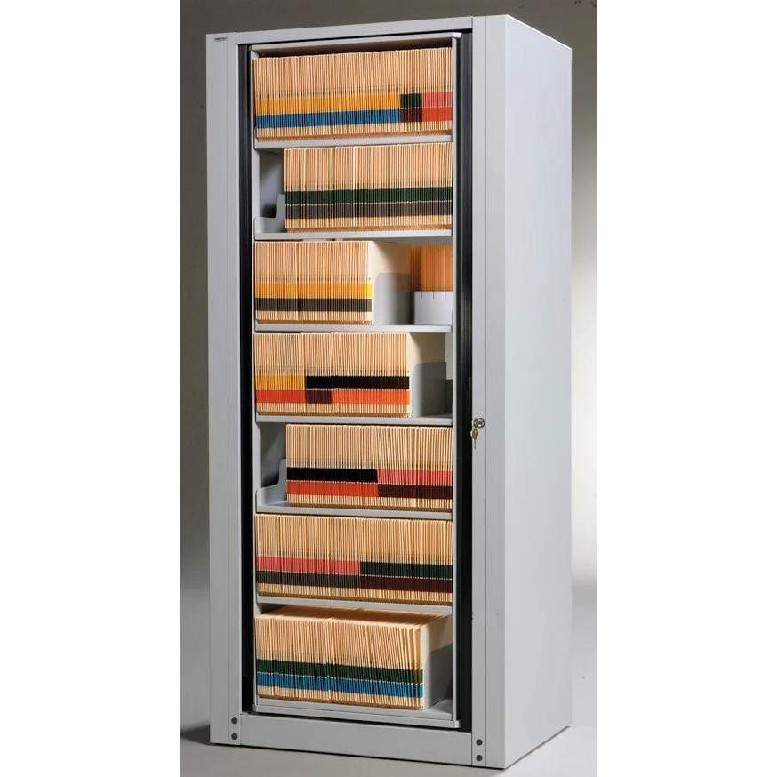 Safco Mayline 7-Tier Rotary File Organizer - Letter Size, Assembled in Pebble Gray [ARCB24827S05] - Perfect for Office, Home, or School Document Storage and Organization