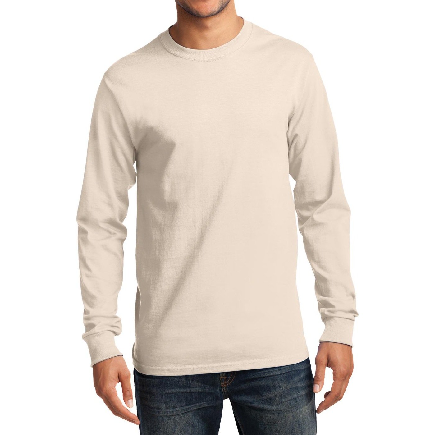 Premium Men's Long Sleeve Essential T-Shirt - Soft Cotton Crewneck Basic Tee for Casual Wear, Layering & Everyday Comfort