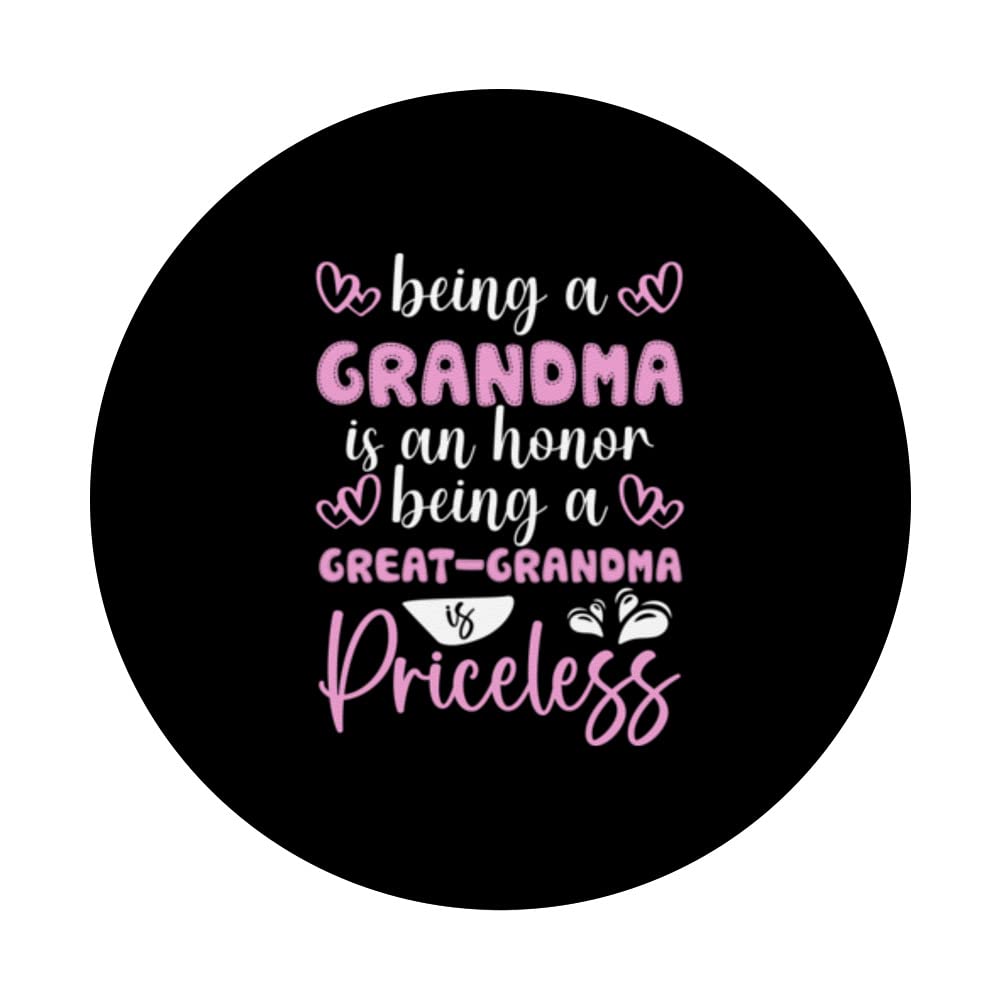 Custom Great Grandma Pregnancy Announcement T-Shirt & Swappable PopGrip for Grandkids - Perfect Gender Reveal & Family Celebration Gift