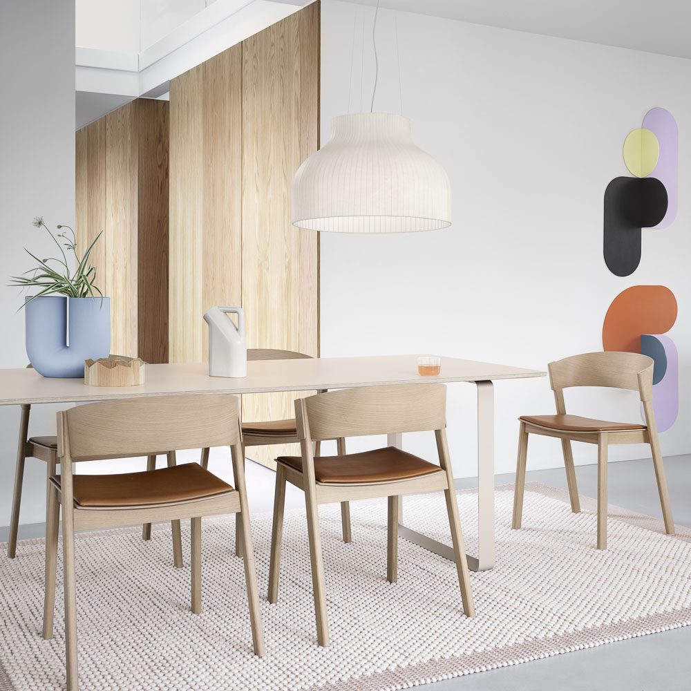MUUTO Strand Pendant Lamp Ø60cm (Open) White - Modern Scandinavian Hanging Light for Living Room, Dining Area & Bedroom