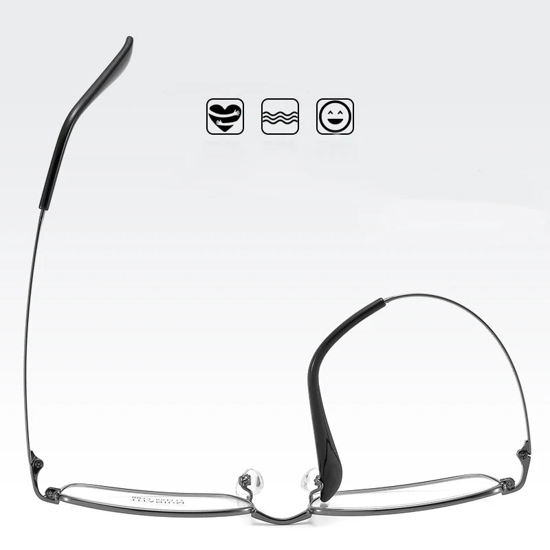 Bclear Women's Full Rim Square Titanium Eyeglasses Frame 48013 - Lightweight & Durable Eyewear for Work, Reading & Fashion