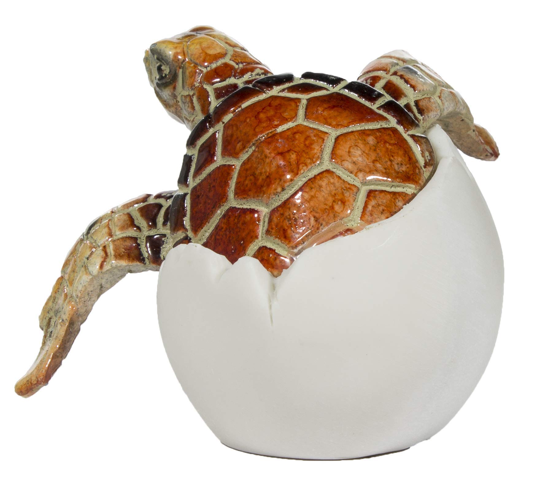 Adorable 3 Inch Tall Baby Sea Turtle Hatching from Egg Figurine - Cute Red Collectible for Home Decor, Ocean Theme Party Favors & Kids Room