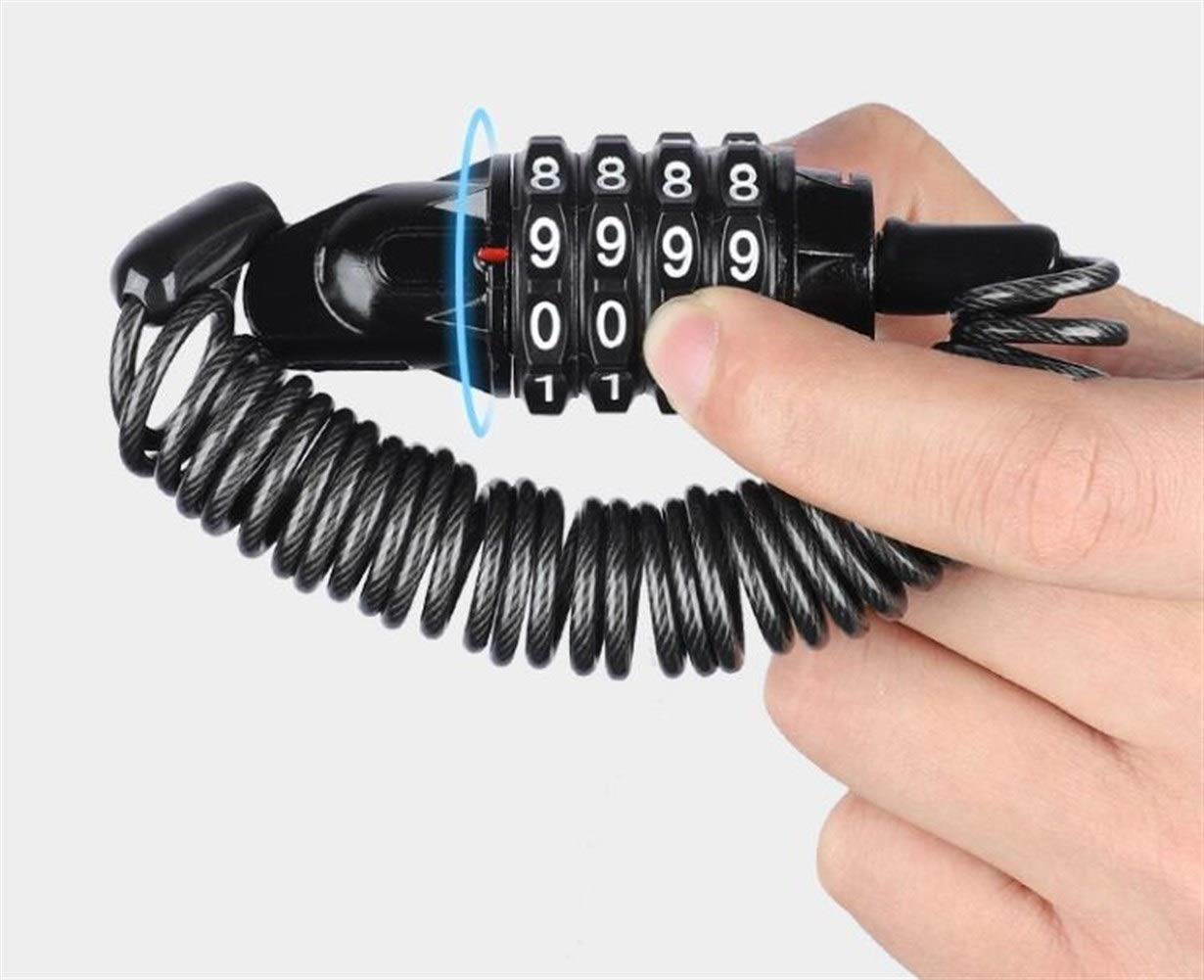 4 Digit Resettable Combination Bike Lock - Mini Portable Anti-Theft Cable Lock for Bicycle, Cycling, Travel Luggage & Helmet Security | Perfect for Commuting, Camping & Outdoor Activities