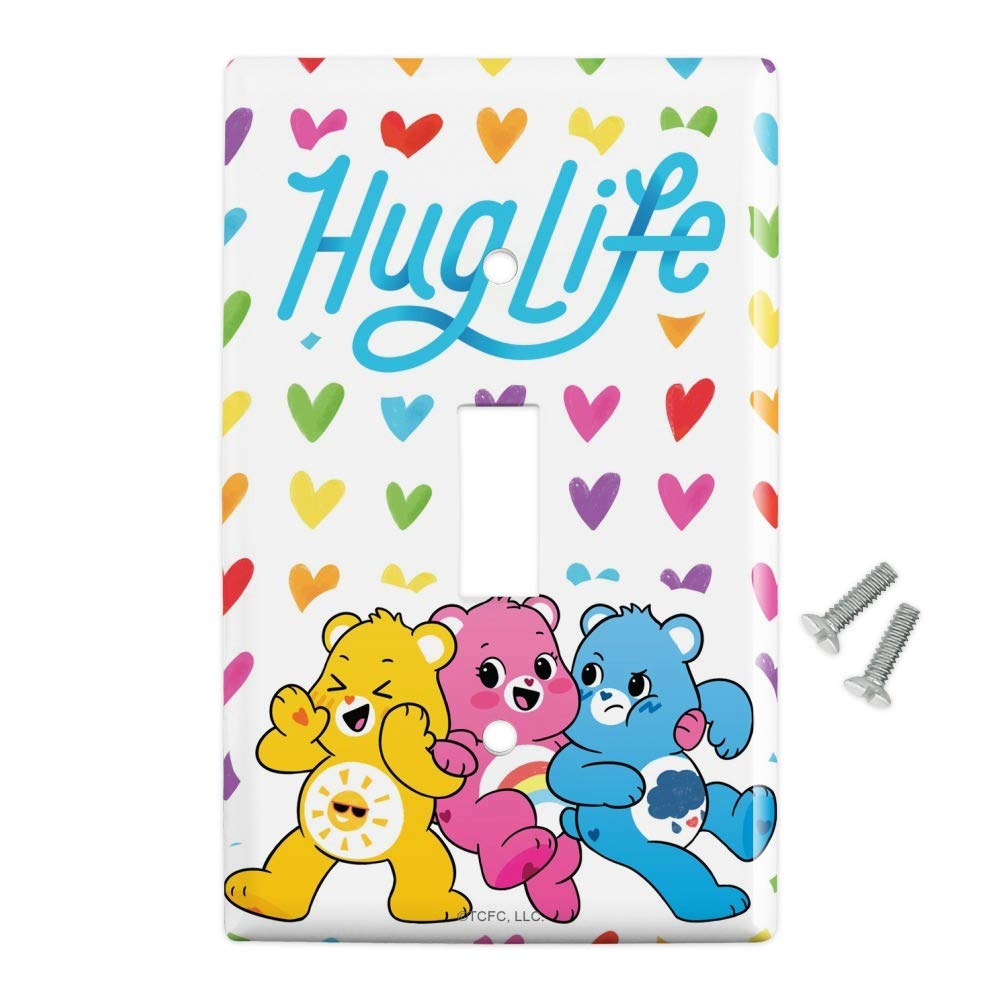 Care Bears Unlock The Magic Hug Life Plastic Wall Decor Light Switch Plate Cover - Cute Kids Room Decor, Nursery, Bedroom, Playroom Accessory