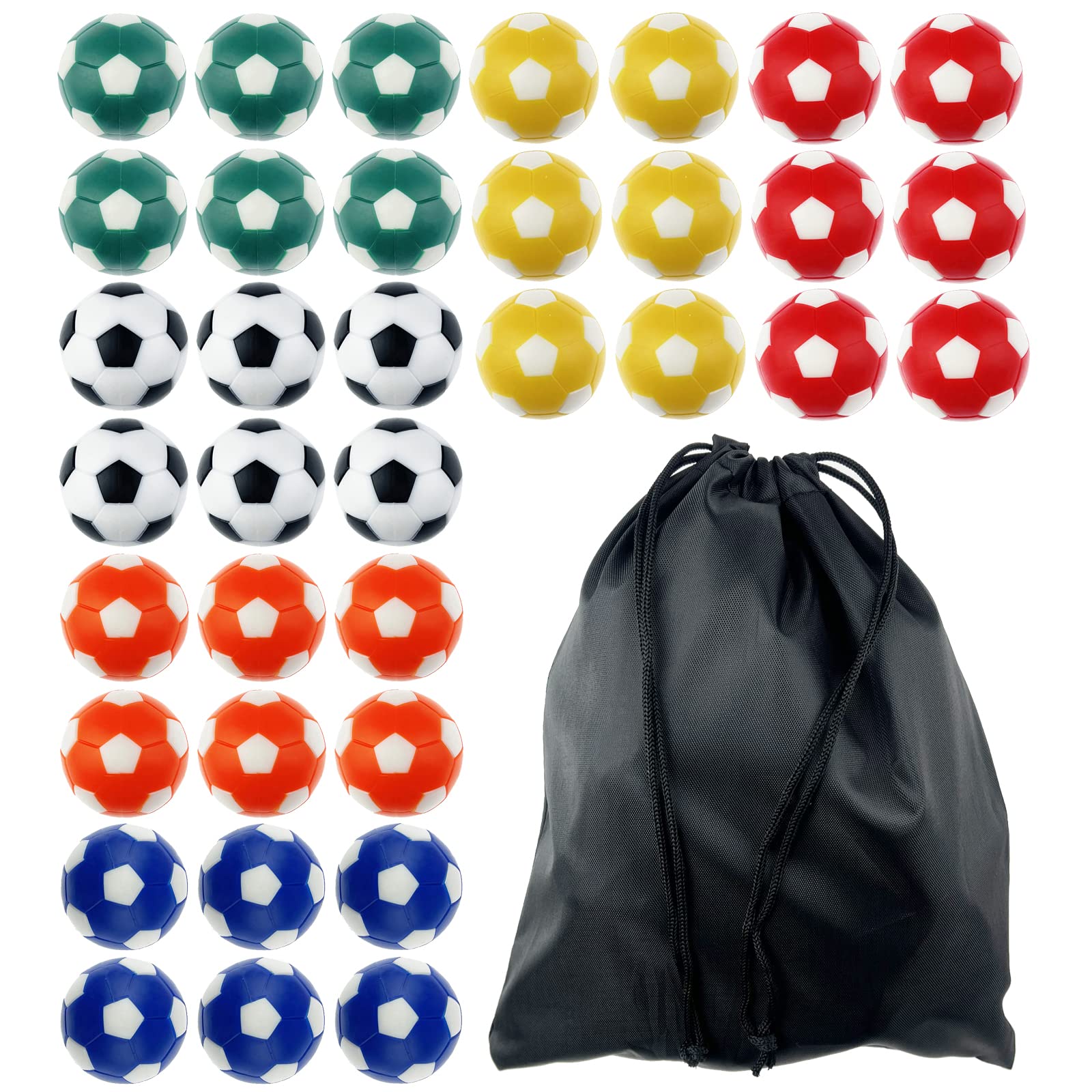 12/36 Pack 36mm Foosball Balls - Premium Table Football Soccer Replacement Balls with Storage Bag - Perfect for Home Game Rooms, Bars, and Office Recreation