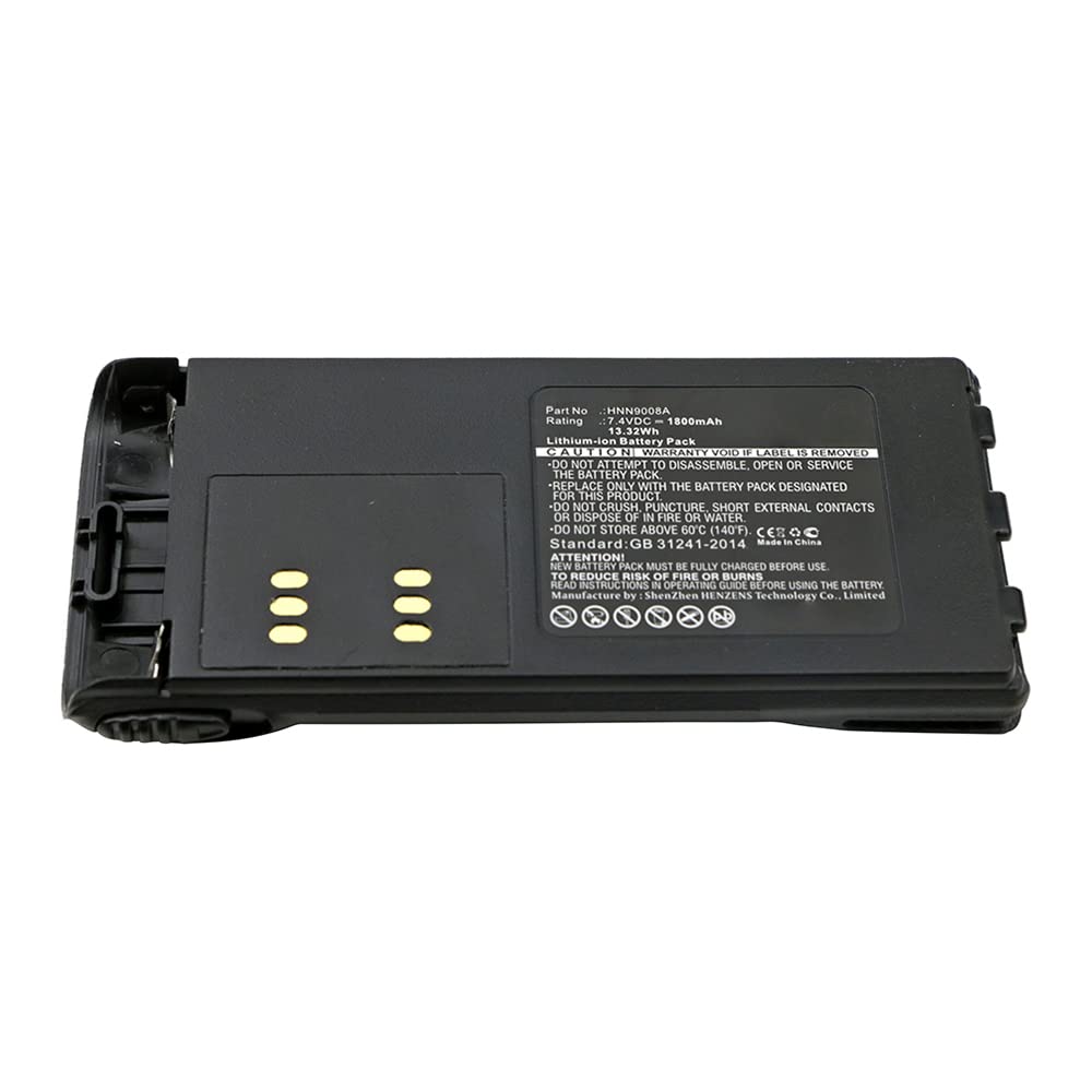 Synergy Digital 2-Way Radio Battery - 1800mAh Li-ion 7.4V Replacement for Motorola HNN9010A | High Capacity Walkie Talkie Battery for Business, Construction & Outdoor Activities