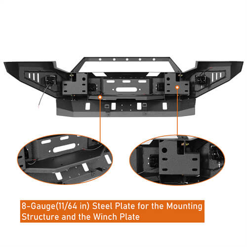 Hooke Road 2005-2007 Ford F250 Heavy Duty Front & Rear Bumper Set - Off-Road Protection & Towing for F250 Super Duty Trucks