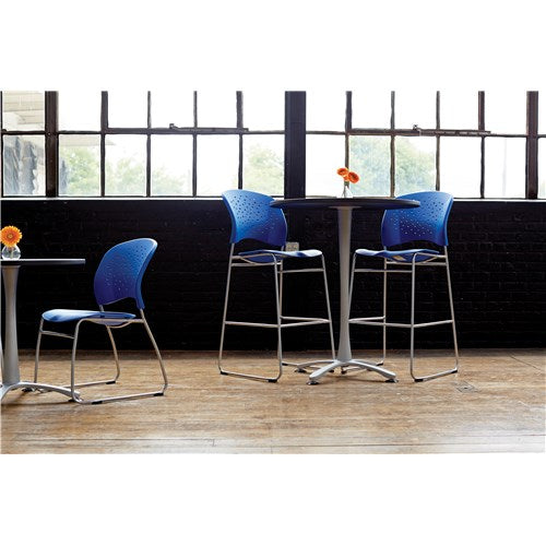 Safco 6806 Bistro Height Plastic Chair with Round Back - Lightweight & Durable for Indoor/Outdoor Cafes, Restaurants, and Patio Dining