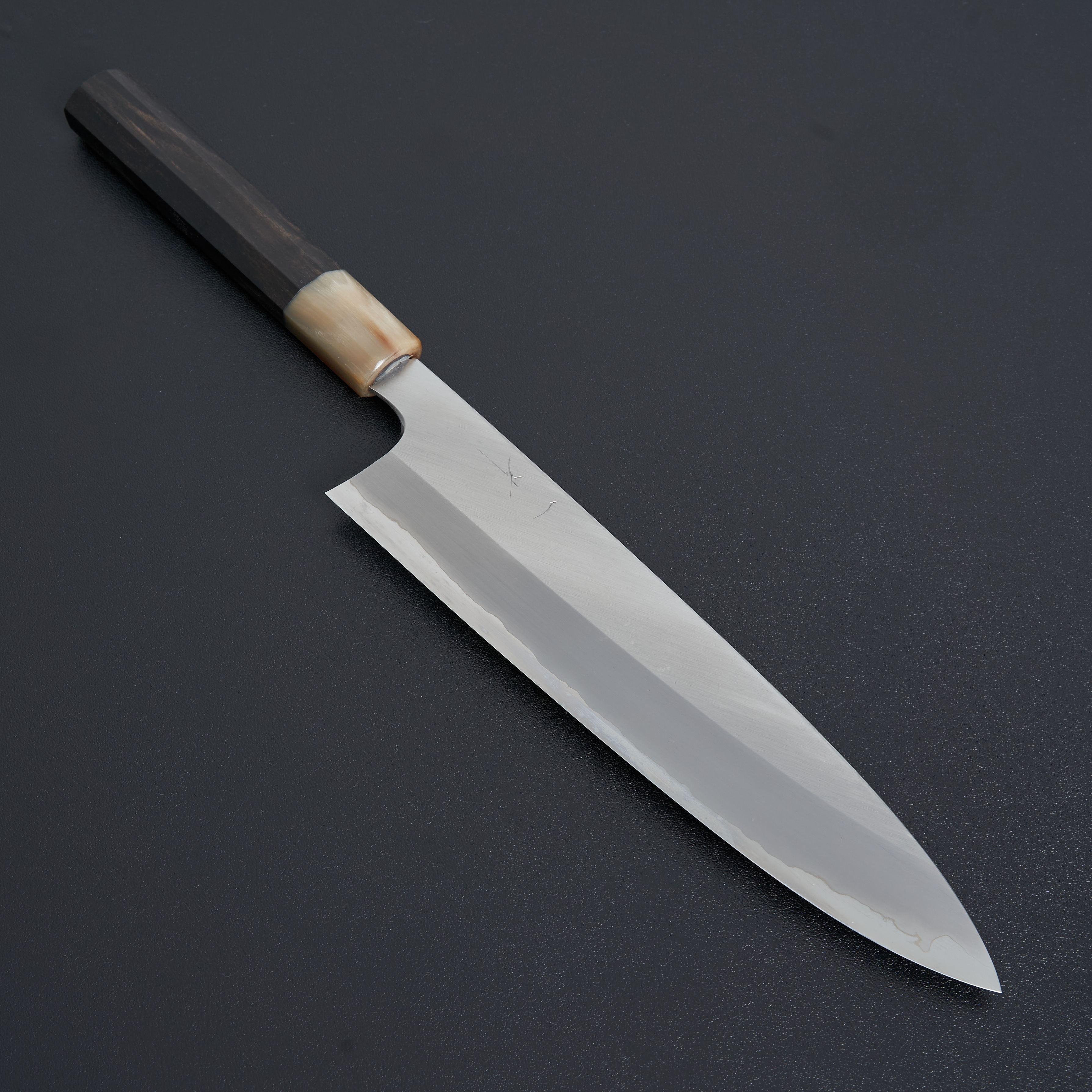 Hitohira Togashi Blue #1 Stainless Clad Gyuto 240mm Japanese Chef Knife with Taihei Ebony Handle - Professional Kitchen Tool for Slicing, Dicing & Meat Cutting
