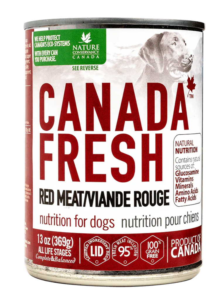 PetKind Canada Fresh Red Meat Formula Canned Dog Food - 13oz (368g) High Protein Wet Food for Adult Dogs - Perfect for Mealtime, Training Treats & Digestive Health