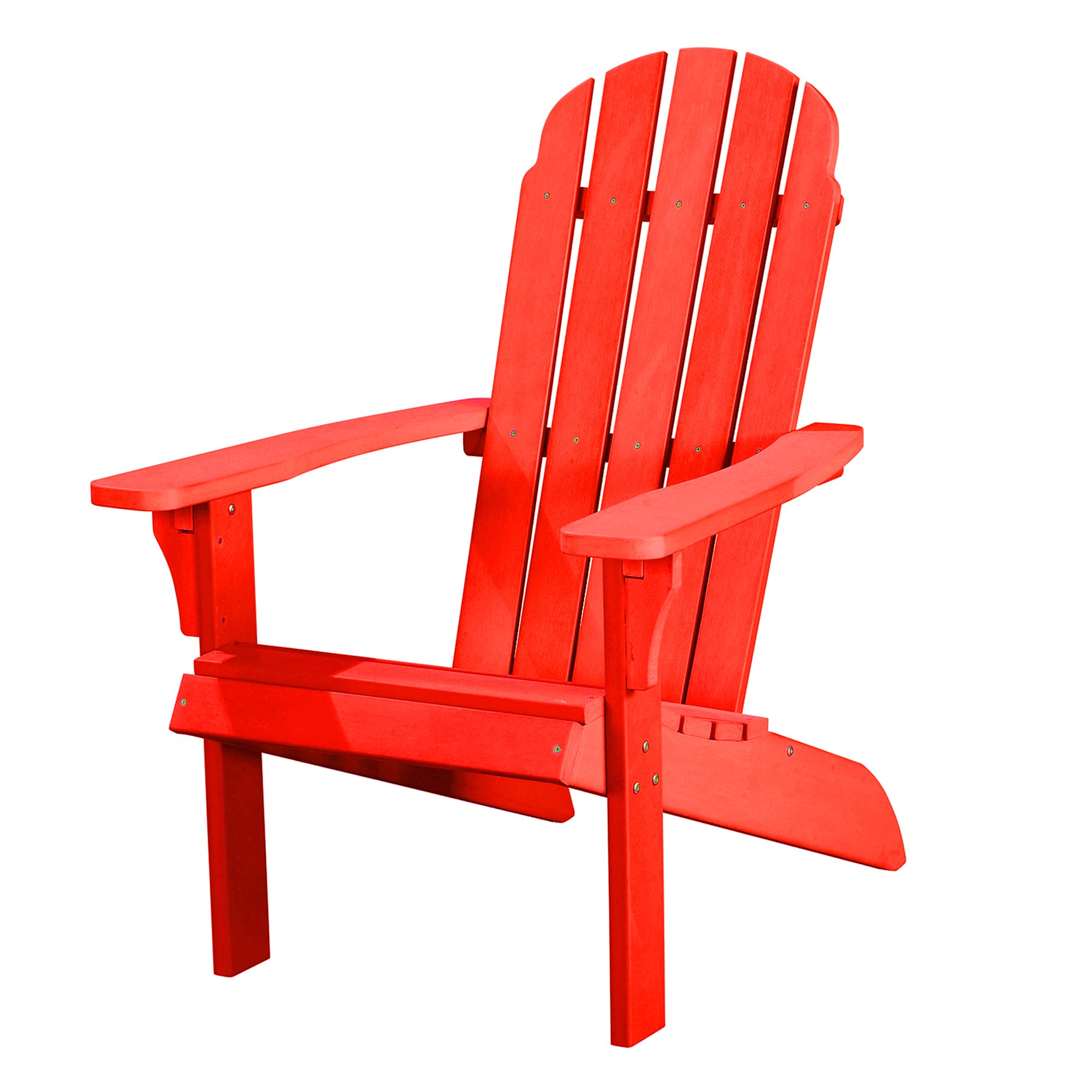 Premium PolyTEAK Adirondack Chair - Weather-Resistant Poly Lumber Outdoor Patio Furniture (300 lb Capacity) - Perfect for Porch, Deck, Poolside & Garden Relaxation - Traditional Element Collection in Red