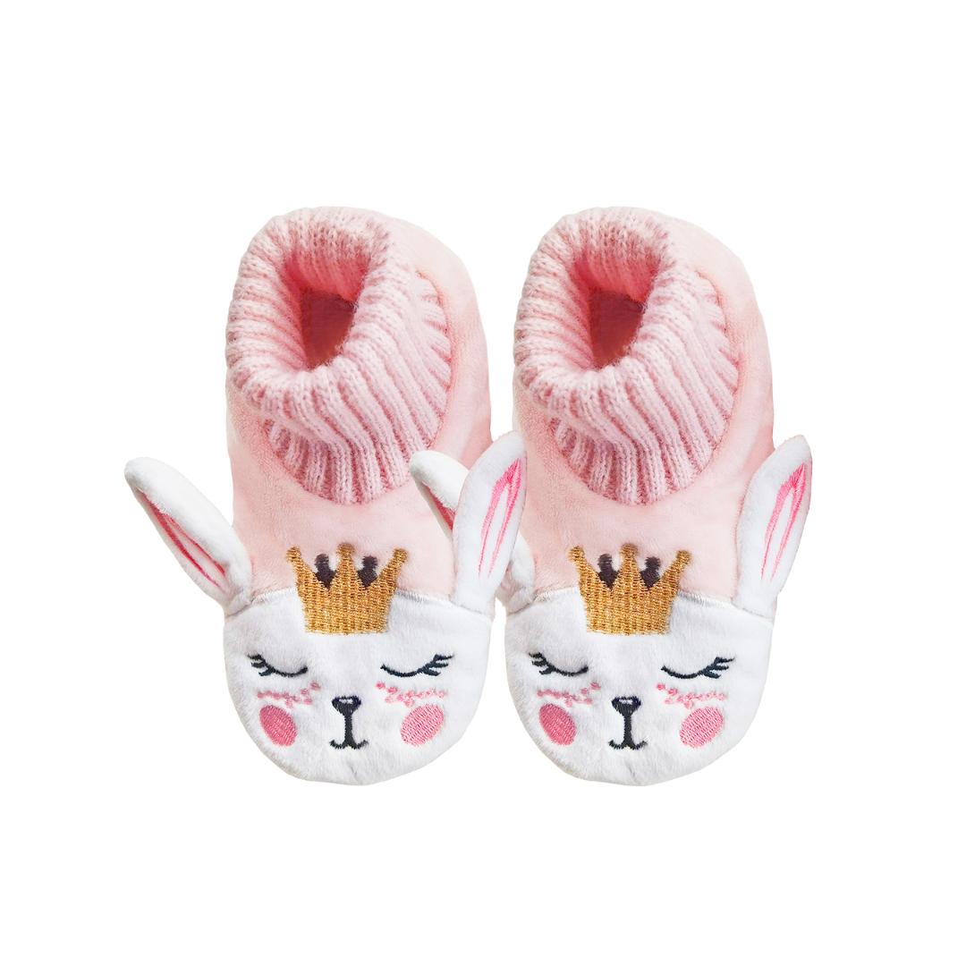 Splosh Baby Pink Bunny Slippers for Girls - Soft Plush Indoor/Outdoor House Shoes for Toddlers - Cute Easter Gifts & Winter Comfort Footwear