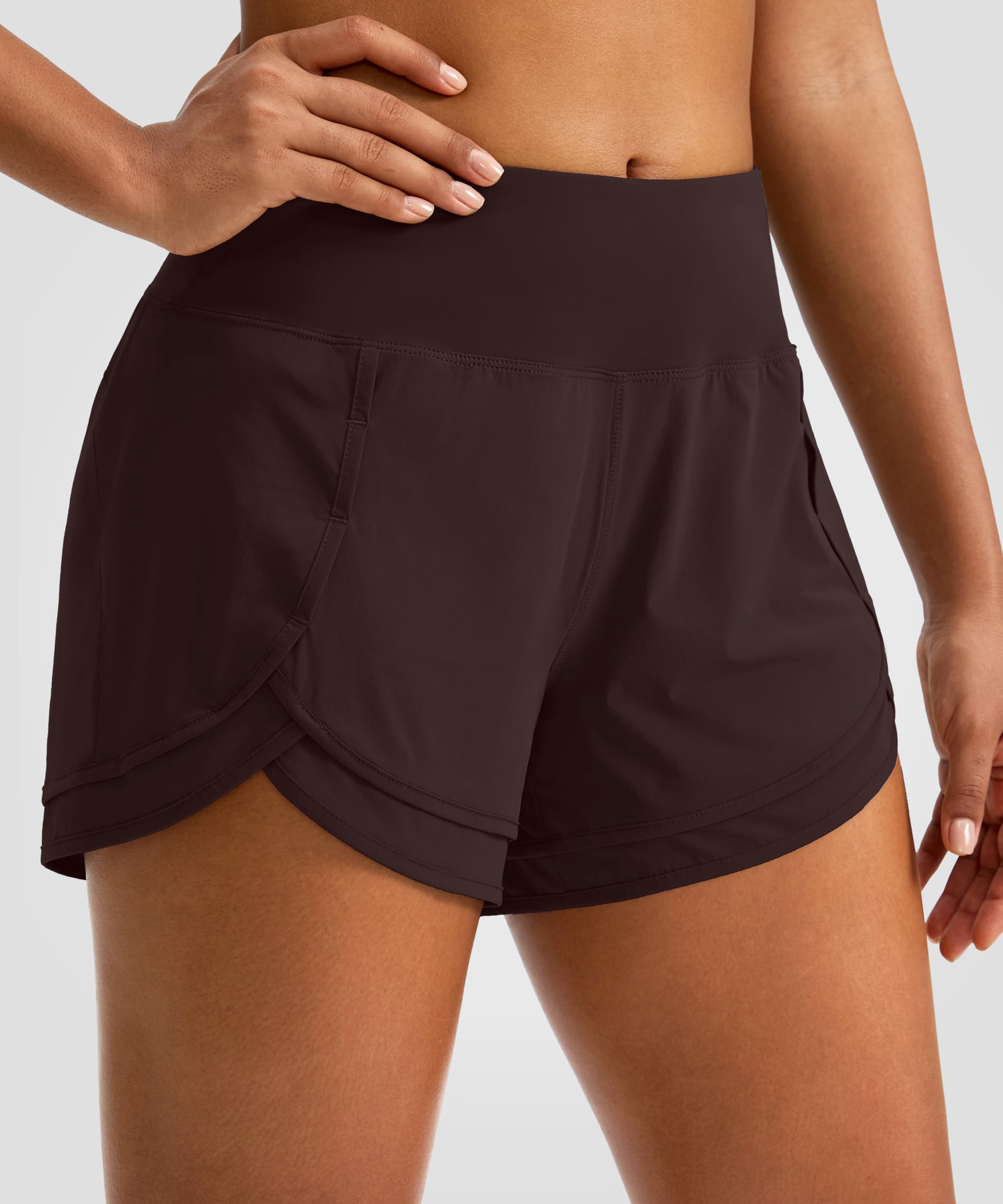 High Waisted Women's Running Shorts - 3 Inch Quick-Dry Gym Workout Athletic Shorts with Zipper Pocket - Perfect for Jogging, Yoga & Fitness Training