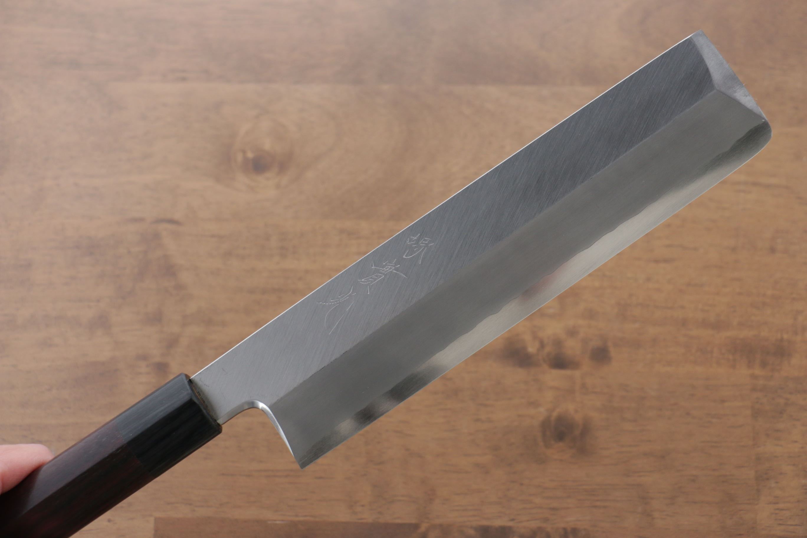 Premium Jikko Silver Steel No.3 Usuba 210mm Japanese Kitchen Knife with Shitan Handle - Professional Chef's Knife for Slicing, Dicing & Precision Vegetable Cutting