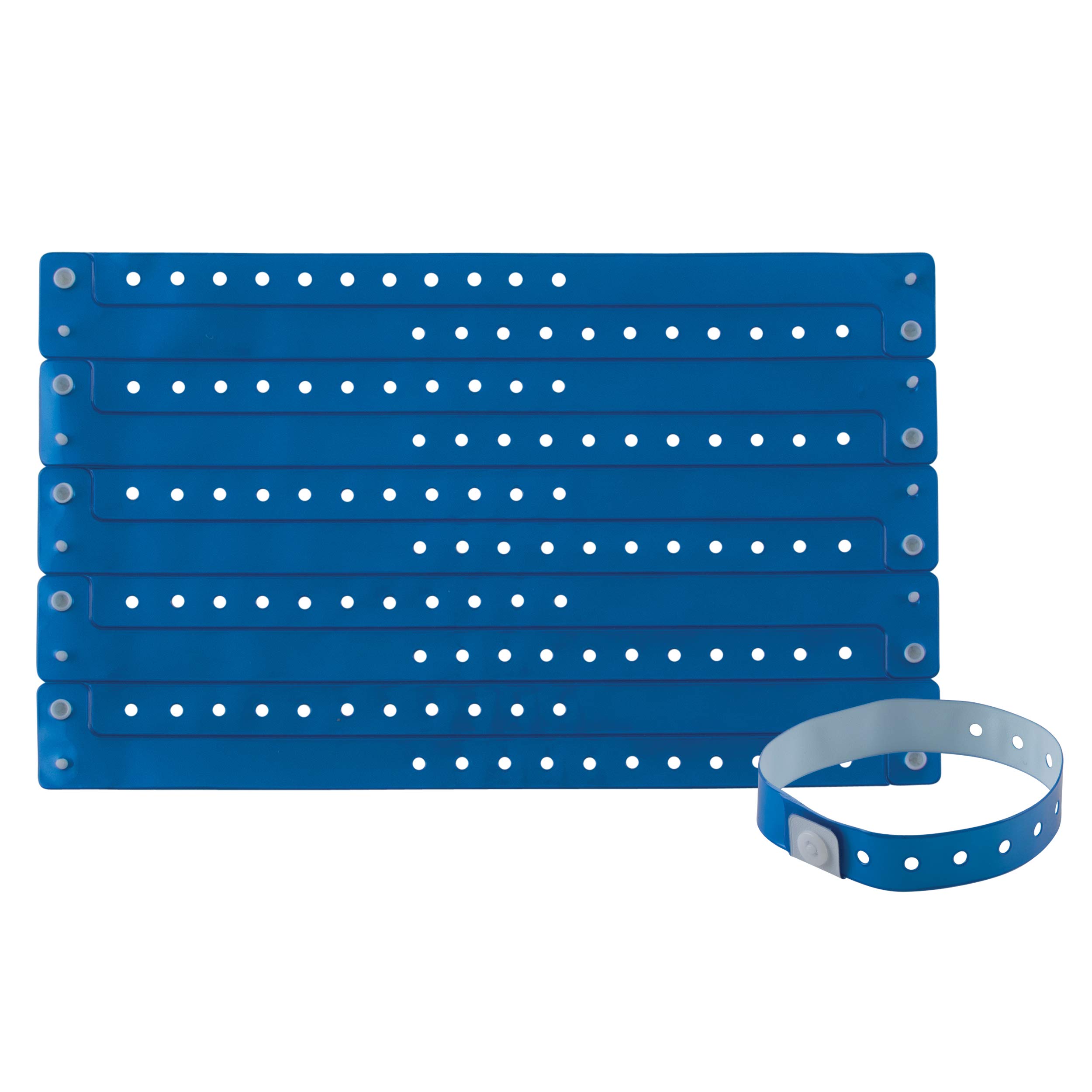Custom Blue Vinyl Wristbands - 100 Pack | Bulk Wristbands for Events, Parties, Concerts & Fundraisers