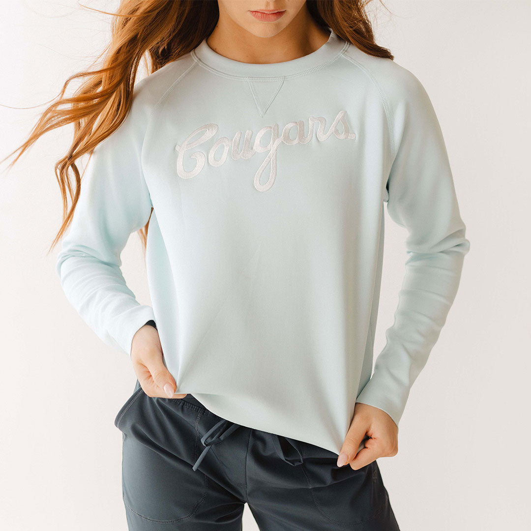 BYU Neo Sweatshirt for Men & Women | Soft Cotton Pullover Hoodie | Ice Blue Color | Perfect for Campus Wear, Casual Outfits & Gameday Fashion