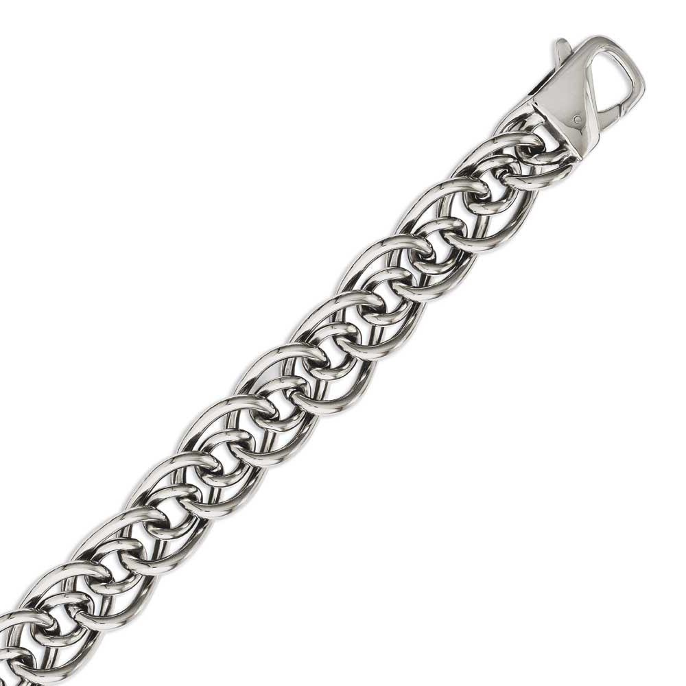 Stainless Steel Chisel Oval Bracelet Set - 8.25 Inch Large & Small Bangles for Women | Fashion Jewelry for Casual Wear, Office & Special Occasions