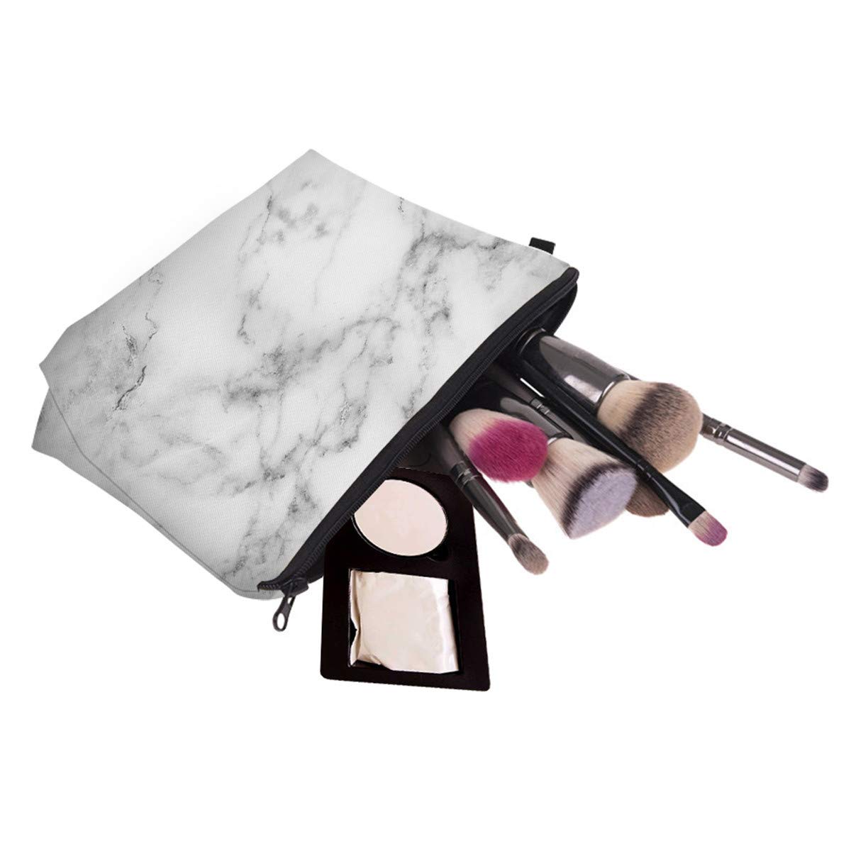 Deanfun Waterproof Marble Makeup Bag for Women - Large Durable Cosmetic Organizer with Roomy Interior, Travel Toiletry Bag for Makeup Brushes & Essentials - Perfect Gift for Her (Ideal for Travel, Gym, Beach & Daily Use)
