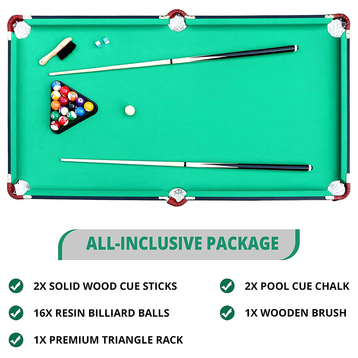 RACK Crucis 5.5-Foot Folding Billiard Pool Table - Portable Game Table for Home, Office, or Bar - Perfect for Indoor Entertainment & Parties