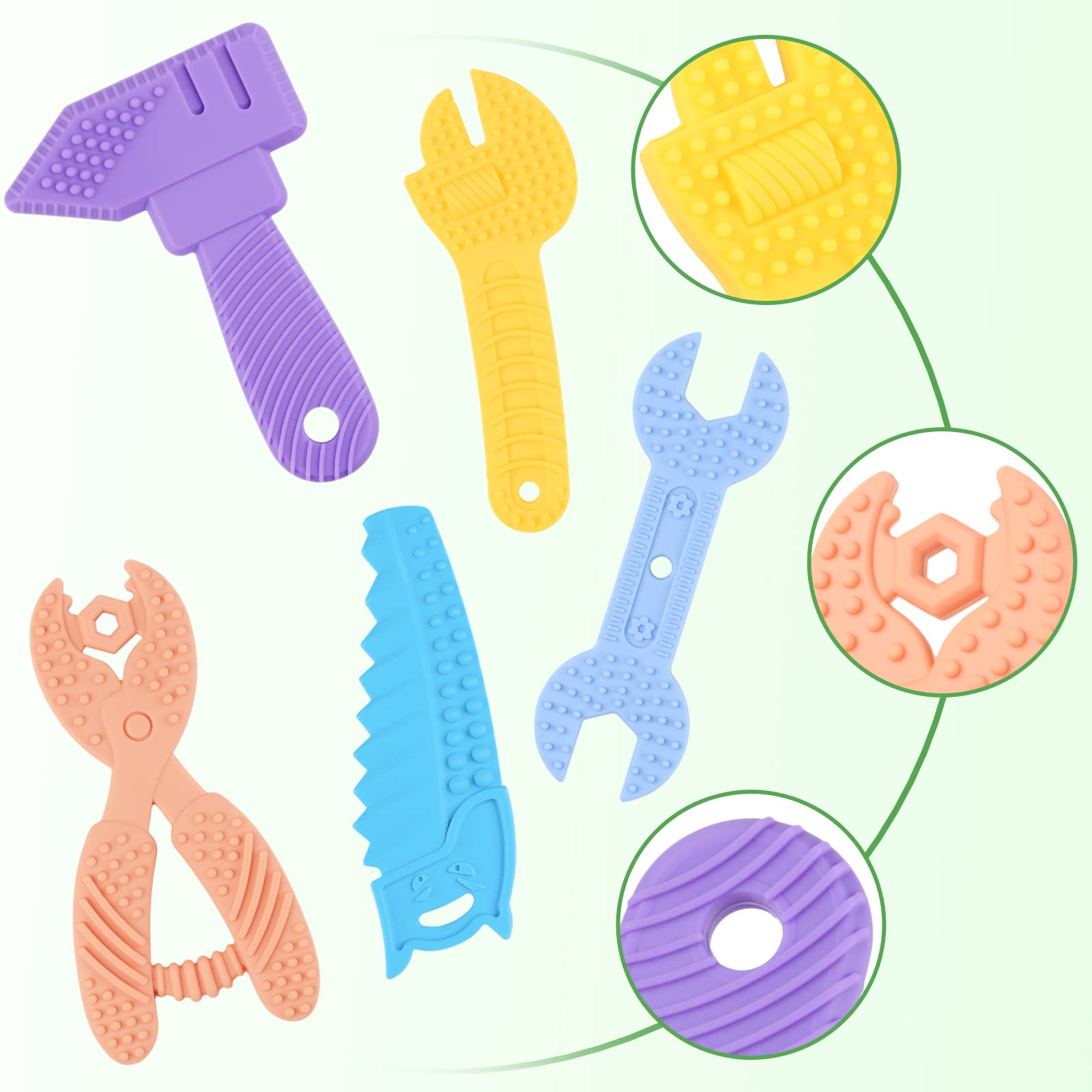 **Organic Baby Teething Toys for 3-12 Months – BPA-Free Silicone Teether Set for Soothing Pain Relief | Safe Infant Chew Toys for Boys & Girls | Perfect for Baby Showers, Easter Baskets & On-the-Go Comfort (5-Pack)**