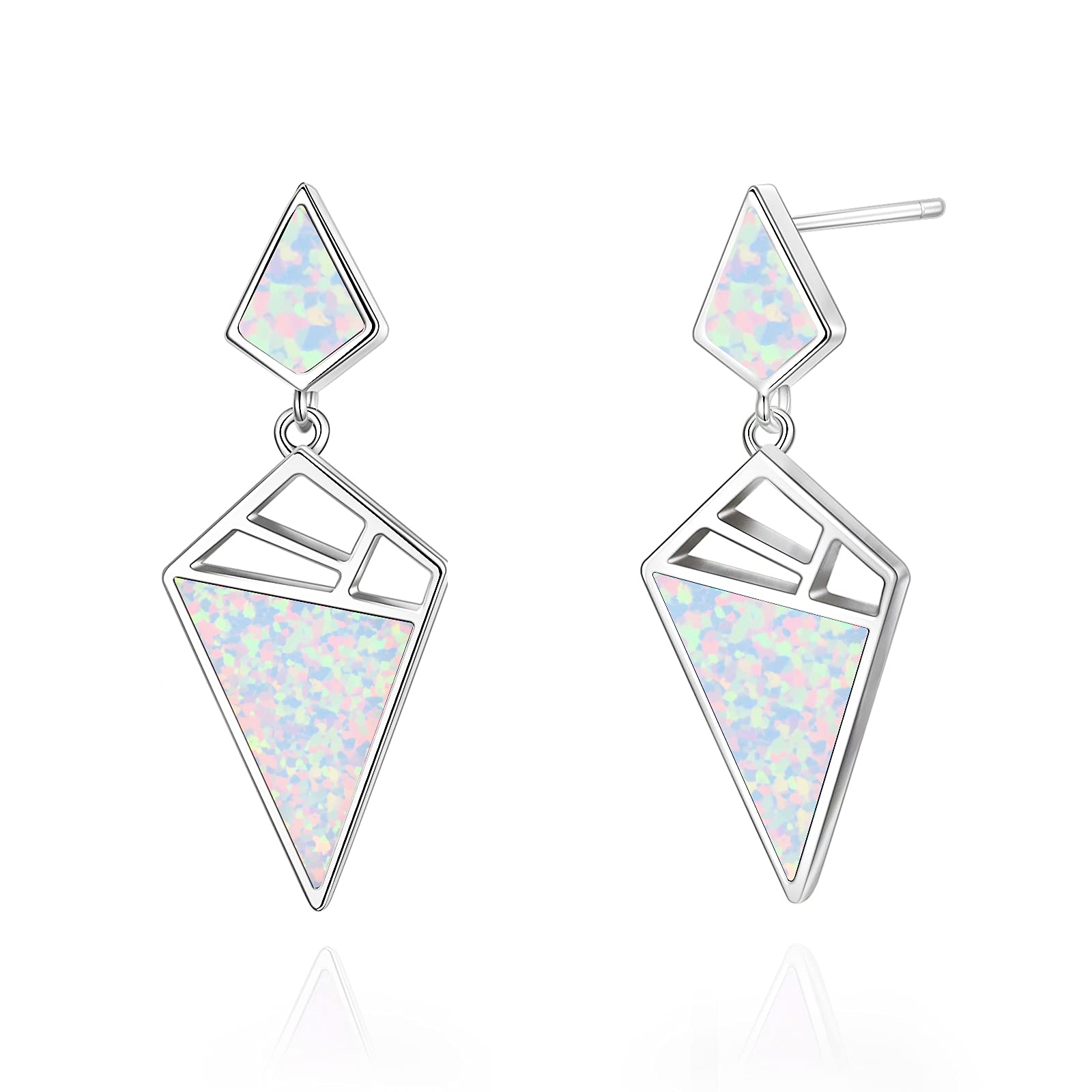 YFN Opal Earrings Sterling Silver Stud Drop Dangle Earrings for Women - Elegant Jewelry Gift for Birthday, Anniversary & Special Occasions - Perfect for Parties, Weddings & Everyday Wear