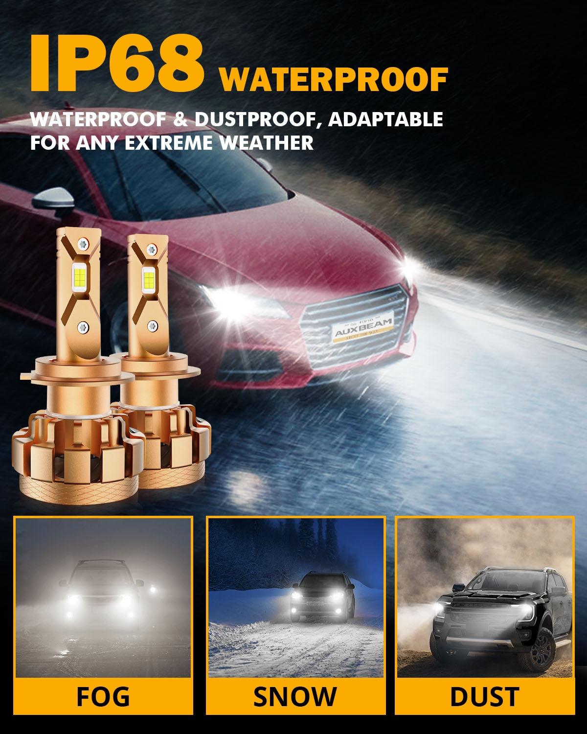 H7 LED Headlight Bulbs 70W 18000LM F 16 Plus Series - Brightest 6000K Cool White Light | 2 Bulbs Pack | Perfect for Night Driving, Off-Road & Foggy Conditions