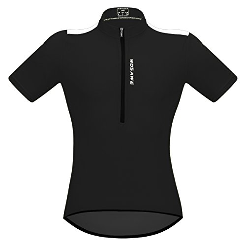 Bill&Candy Unisex Breathable Half-Zip Short Sleeve Cycling Jersey - Moisture Wicking Running Shirt for Outdoor Sports & Gym Workouts - Lightweight Mesh Athletic Top for Biking, Jogging & Fitness Training