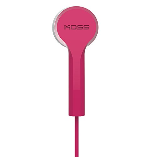 KOSS KEB9i Pink In-Ear Headphones with Built-in Microphone & In-Line Remote Control - Perfect for Gym, Running, Commuting & Hands-Free Calling