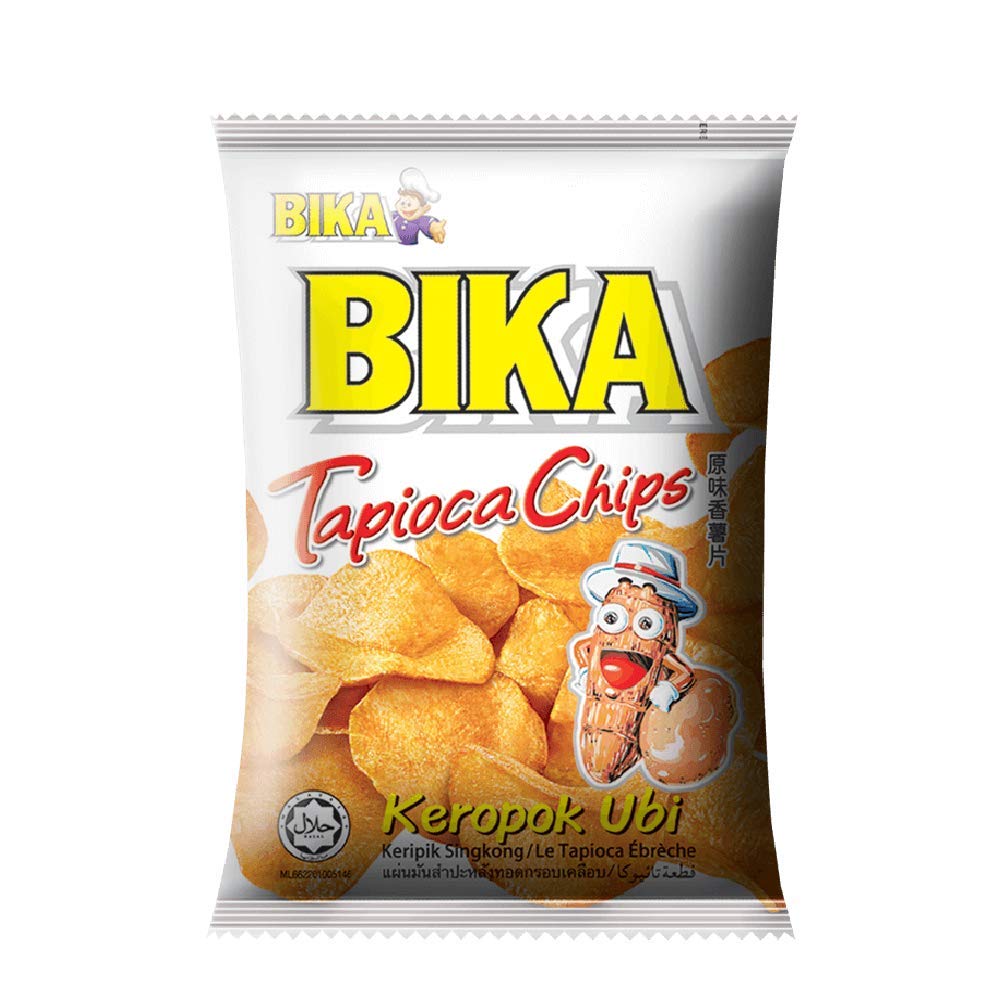 Bika Tapioca Chips Snacks - 6 Pack Gluten-Free Crackers for Healthy Snacking, Parties & On-the-Go