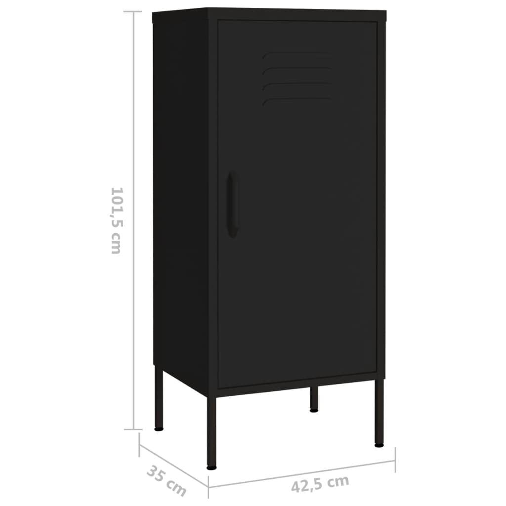 vidaXL Black Steel Storage Cabinet with Drawers - Industrial Style File Cabinet for Home Office Organization | Freestanding Filing Storage Solution for Documents, Office Supplies & Home Decor