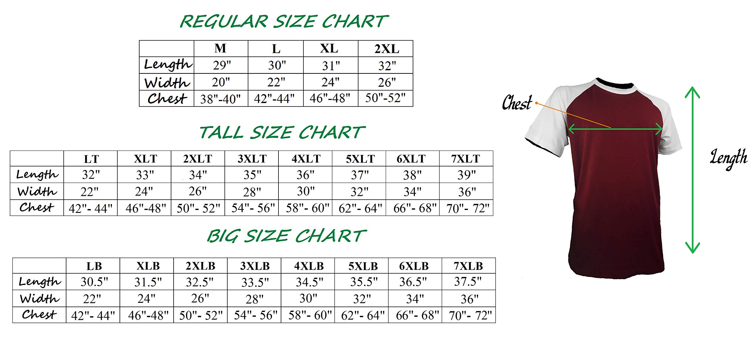 Big and Tall Men's Heavyweight Raglan Baseball Short Sleeve Shirts - Comfortable Oversized Tees for Casual Wear & Sports (RCSS) - Perfect for Gym, Workout and Everyday Outfits
