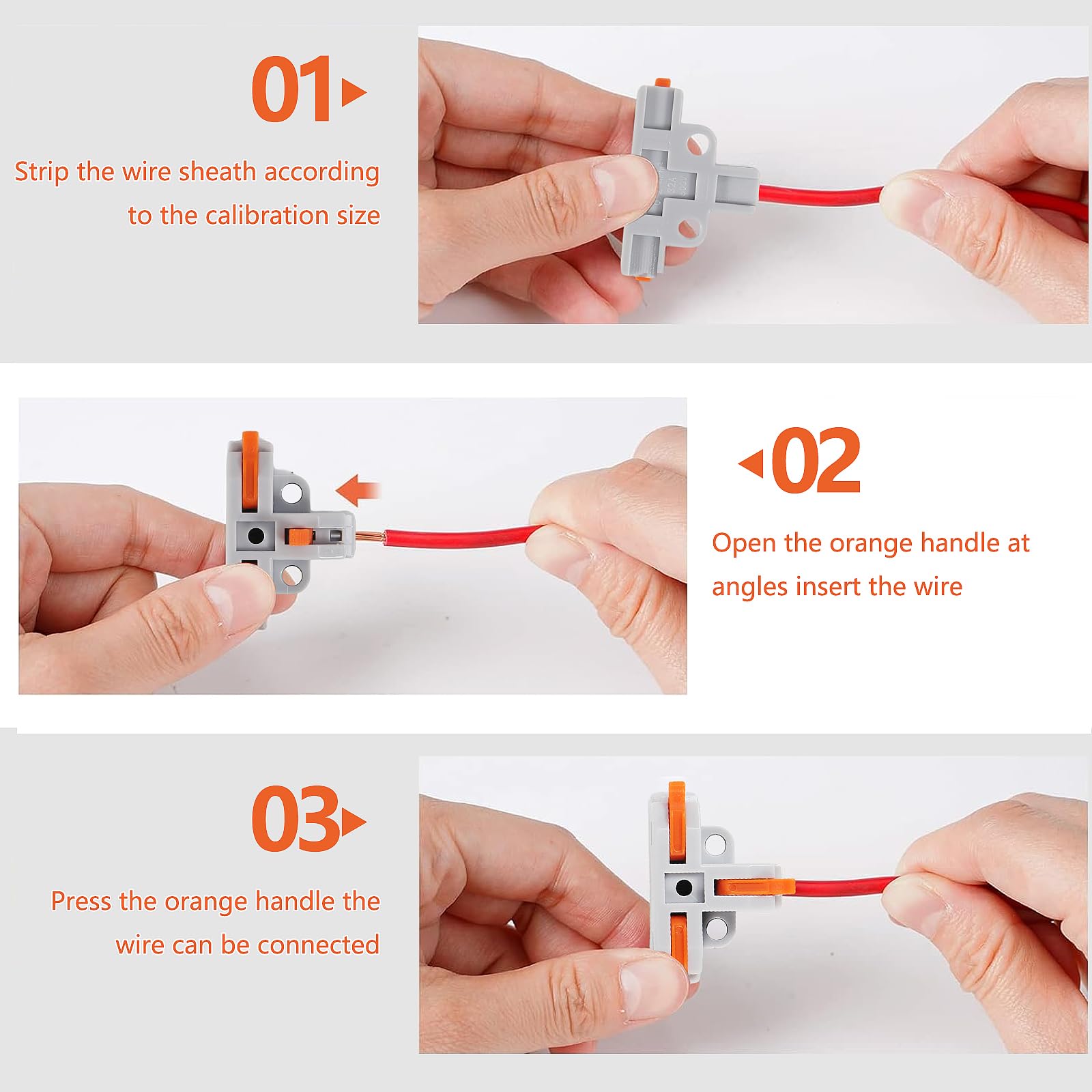 20pcs T-Shape Lever Nut Wire Connectors - Compact Quick Connect Terminals for Electrical Wiring, Splice & Secure Connections - Ideal for DIY Projects, Home Electrical Repairs & Automotive Wiring