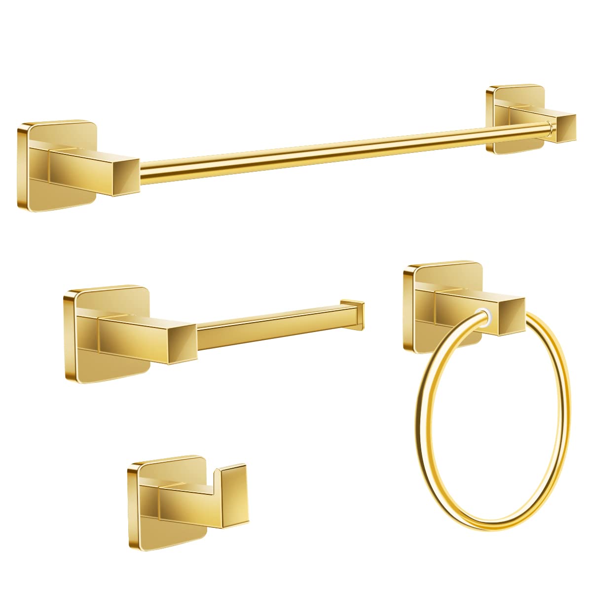 4-Piece Gold Bathroom Hardware Set - 17