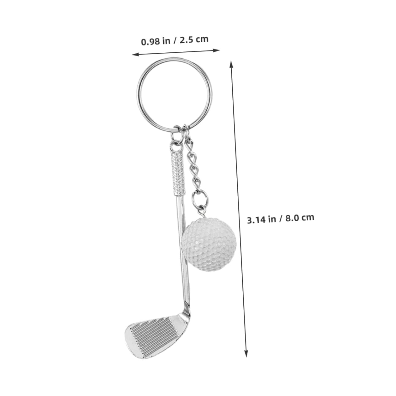 WHAMVOX 3-Piece Golf Ball Keychain Set - Metal Key Ring with Golf Ball Marker - Sports-Themed Backpack Pendant for Golf Enthusiasts - Perfect for Golf Bags, Backpacks, and Keychains