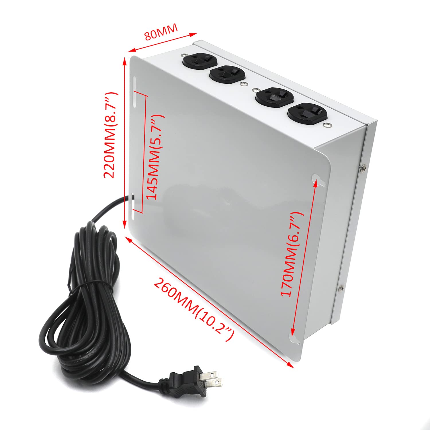 HTTMT 8-Light HID Hydroponic Ballast Controller with Trigger Cord - 120V/240V 50A Master Electric Box for Indoor Gardening, Greenhouse, Lawn & Patio Plant Growth | Perfect for Commercial Grow Rooms & Home Hydroponic Systems [P/N: ET-TOOL036-WHITE]