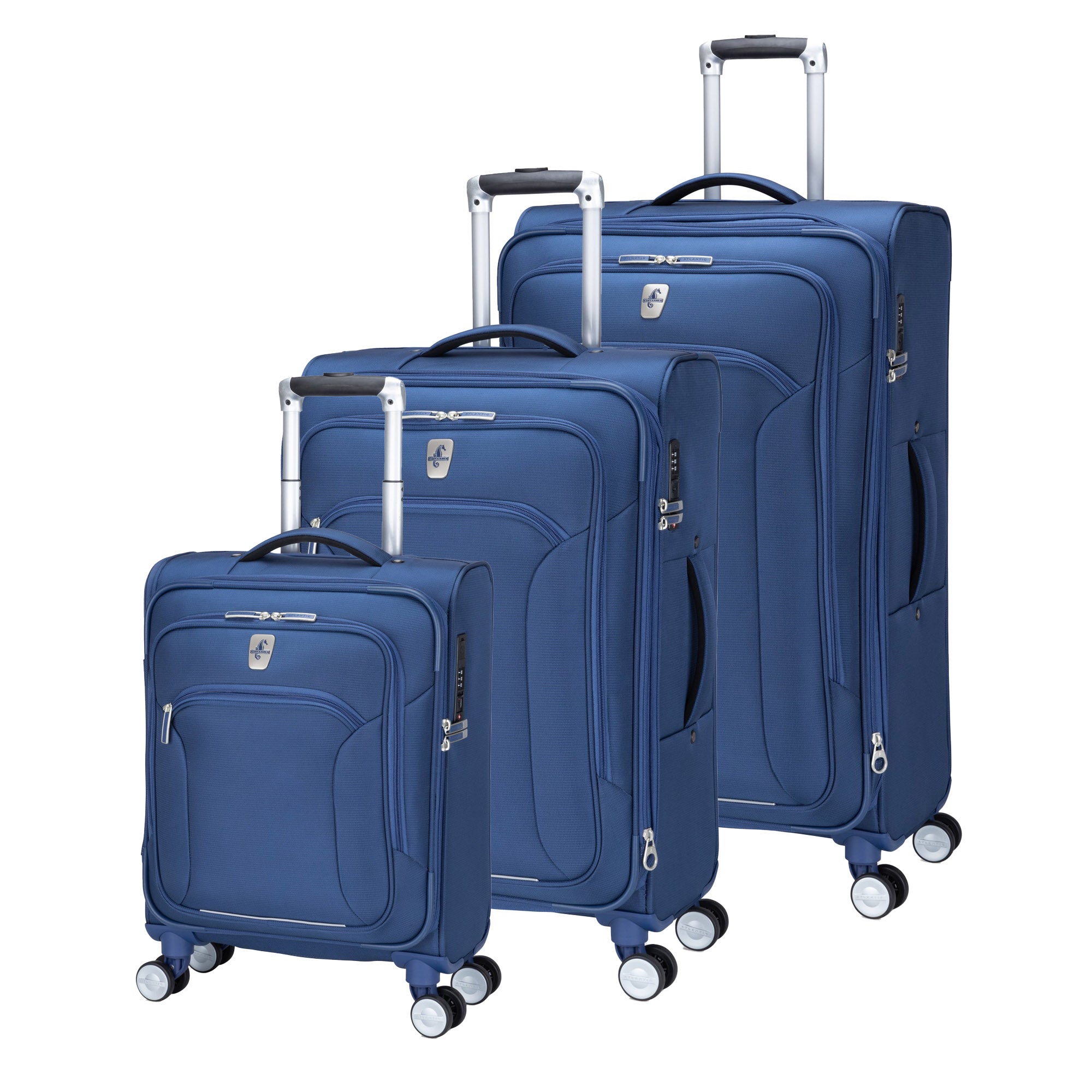 Atlantic Sailbound 3-Piece Luggage Set - Lightweight Spinner Suitcase with TSA Lock for Travel, Vacation & Business Trips (Carry-On, Medium & Large)