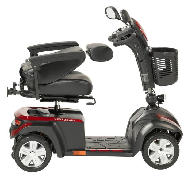 Drive Medical Ventura DLX Deluxe 4 Wheel Mobility Scooter - Lightweight Electric Scooter for Adults & Seniors - Indoor/Outdoor Use for Shopping, Travel & Daily Activities