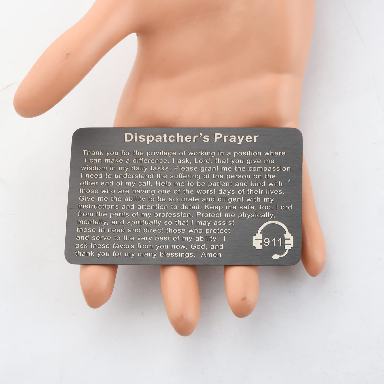 UJIMS Thin Gold Line 911 Dispatcher Gift - Emergency Responder Prayer Wallet Insert with Message Card - Perfect for Police, Firefighters & EMTs - Thoughtful First Responder Appreciation Gift for Daily Use