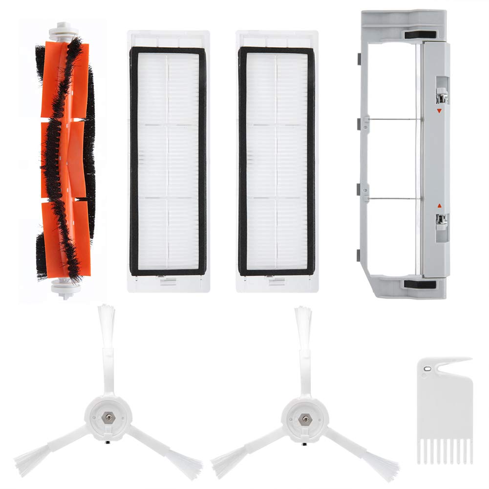 Omabeta 7-Piece Main Brush & Filter Replacement Kit for Xiaomi MIJIA Robot Vacuum Cleaner - Compatible with Roborock S5/S6, Essential Cleaning Accessories for Pet Hair & Hard Floors