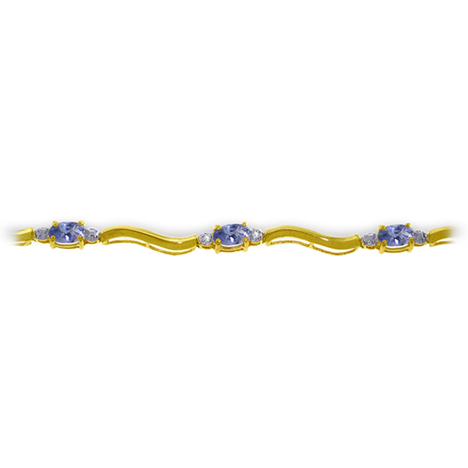 14K Solid Gold Tennis Bracelet with 2.01 Carat Diamonds & Tanzanite - Galaxy Gold GG Collection | Elegant Jewelry for Weddings, Anniversaries & Special Occasions