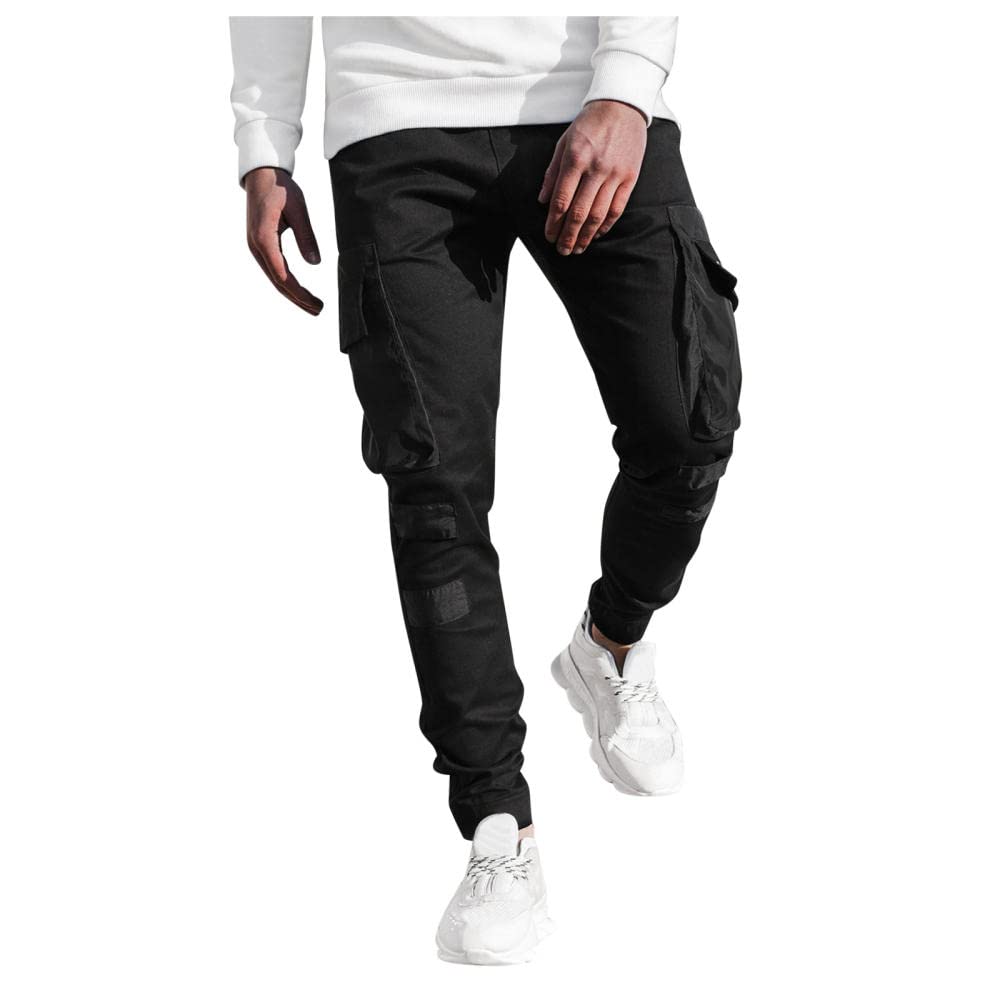 KKLLHSH Men's Casual Stitched Leg Multi-Pocket Pants - Comfortable Outdoor Daily Wear for Hiking, Travel & Street Style