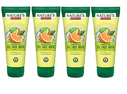 KOMOREBI Brightening Face Wash with Orange & Lime Extract - 65ml (Pack of 4) | Natural Lightening Gel Cleanser for Glowing Skin | Free Komorebi Tic Tac Pin | Perfect for Morning & Night Skincare Routine
