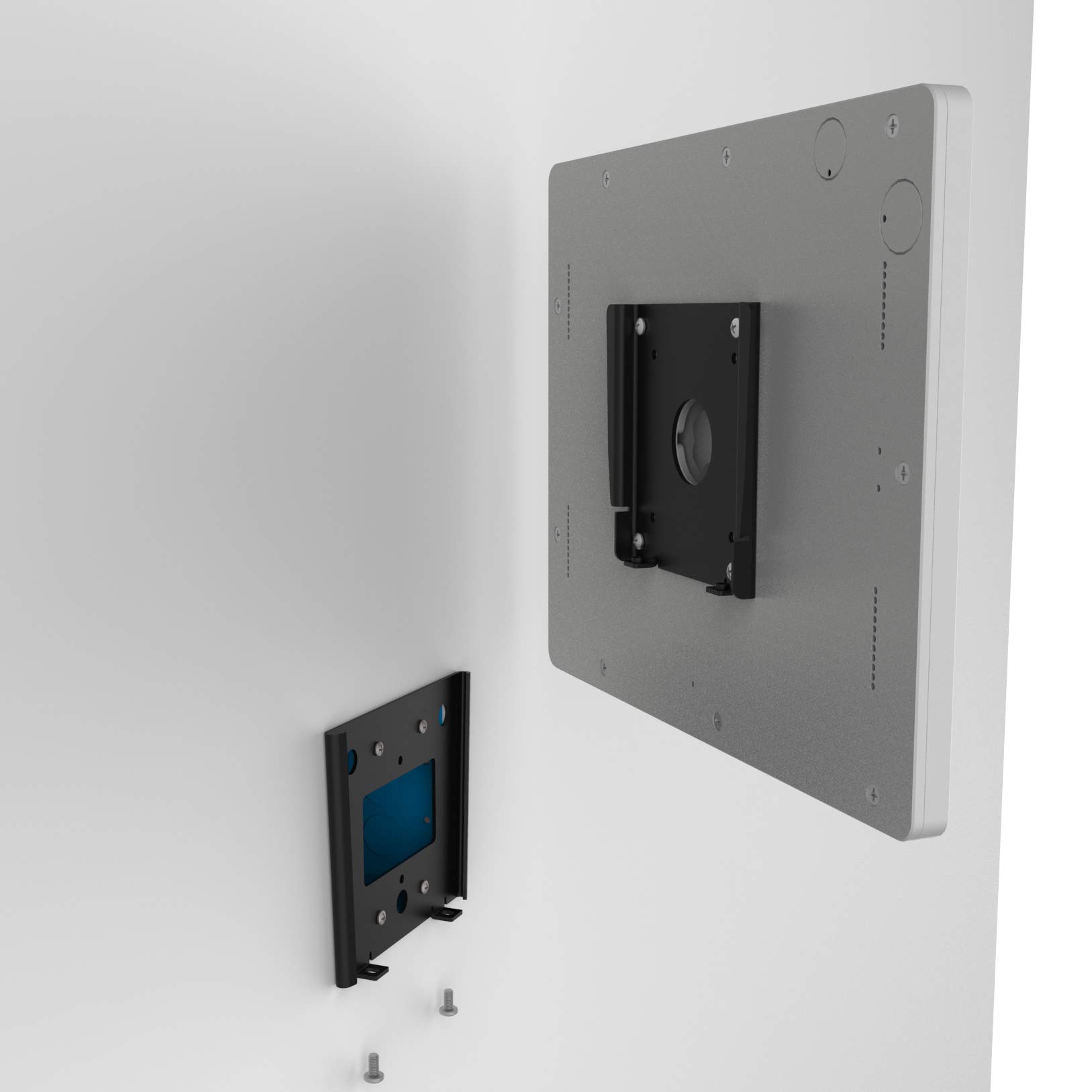VidaMount Light Grey iPad Wall Mount Enclosure & Fixed VESA Slim Bracket Bundle - Compatible with iPad Air 13